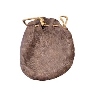 Rustic Leather Drawstring Pouch Bag Coin Pouch Pouch Fishing Reel Small Bag 3j2